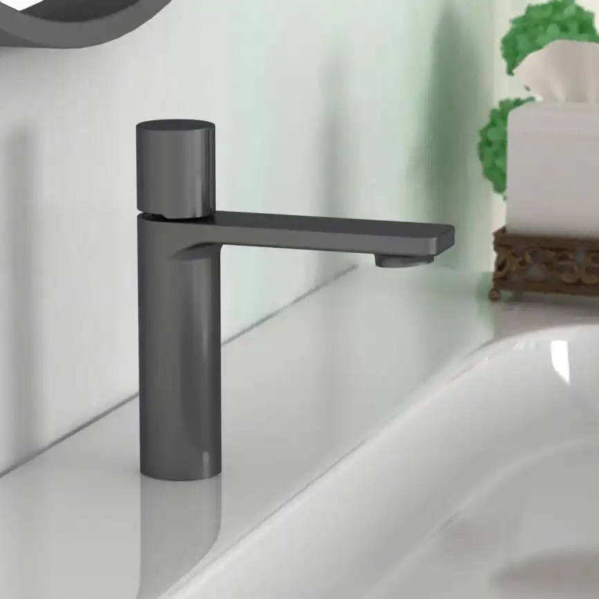 Смеситель для раковины Vincea Vogue VBF-4V3GM, вороненая сталь фото 1