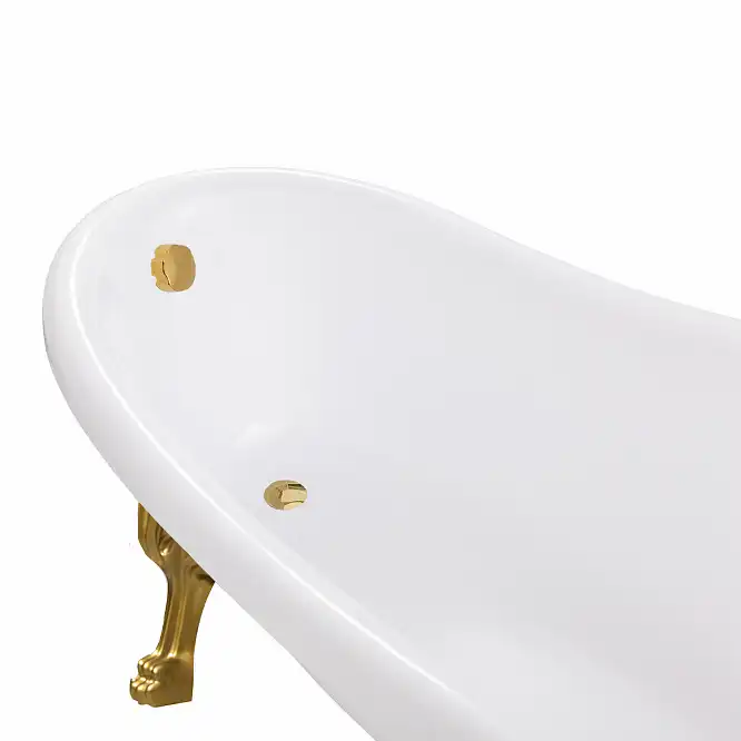 Ванна из литьевого мрамора  Aqua de Marco EDELWEISS 170х78 с золотыми ножками Белая 1170WGEDE фото 6