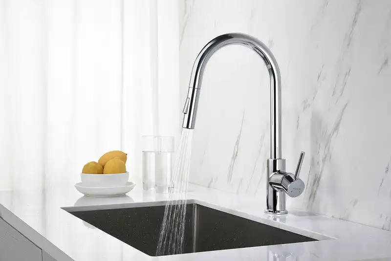 Смеситель для кухни Aquatek Европа AQ1384CR с выдвижной лейкой, Хром фото 5