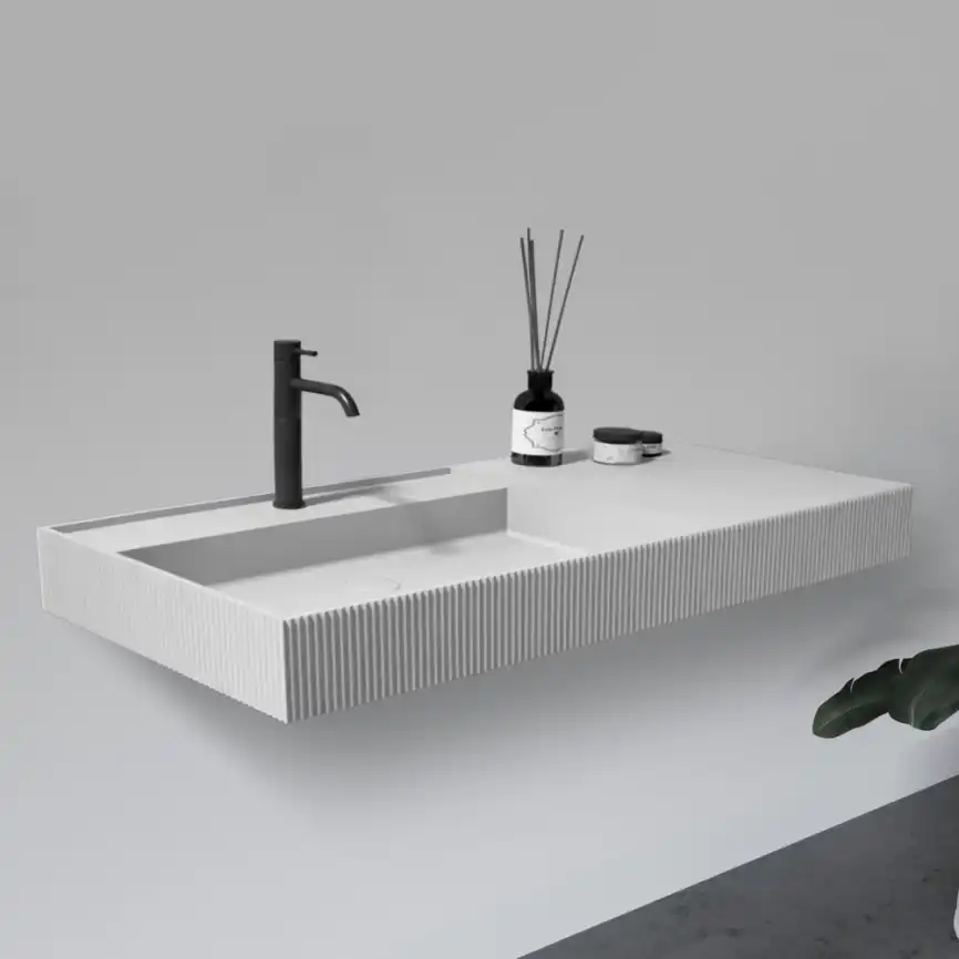 Раковина подвесная ABBER STEIN 120х48х12 AS2628, прямоугольная, белая матовая фото 1