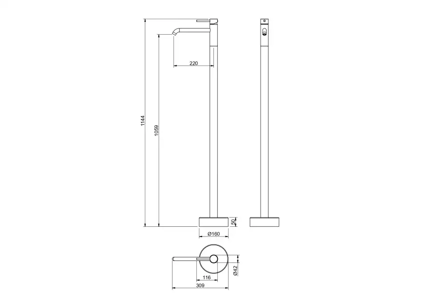Напольный смеситель для раковины Aquatek Европа AQ1309BG, Золото матовое фото 3