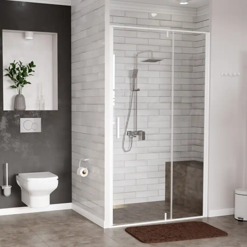 Душевая дверь WasserKRAFT Neime 19P 120 см, 19P05, профиль Белый, стекло Прозрачное фото 2