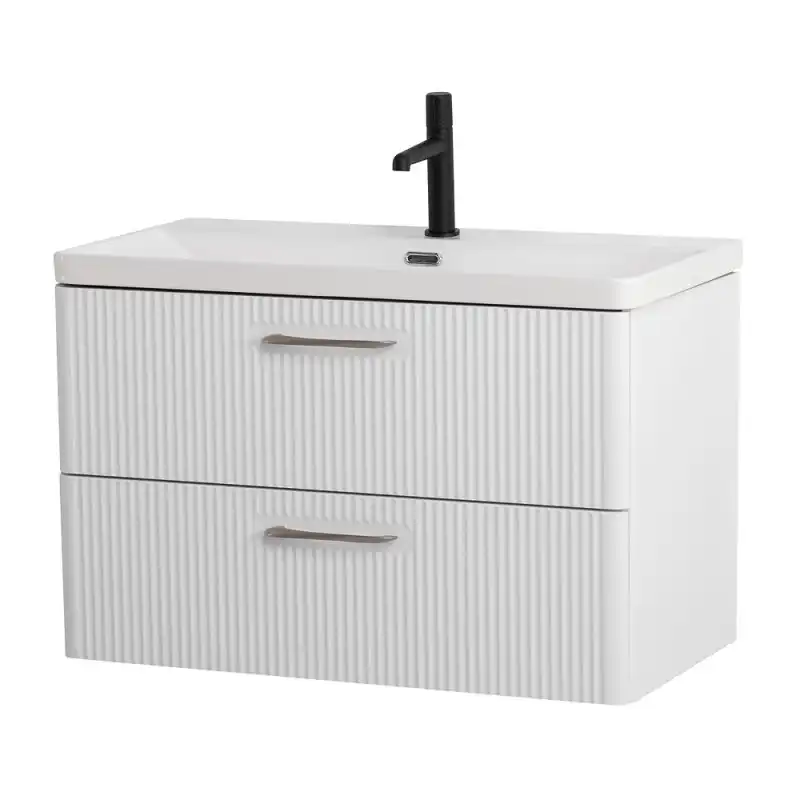 Тумба под раковину BelBagno DUE-800-2C-SO-BL-P подвесная Bianco Lucido фото 3