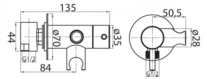 Смеситель для гигиенического душа Cezares CZR-DA1-NOP, Черный матовый фото 5
