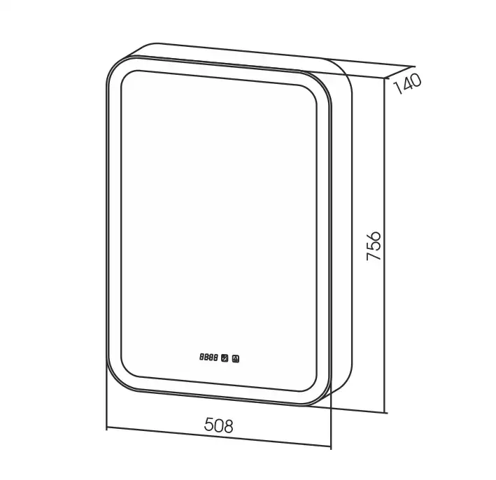 Зеркало-шкаф AZARIO Фиджи 50 508х756х140 c подсветкой и диммером + часы (LED-00002361) фото 5