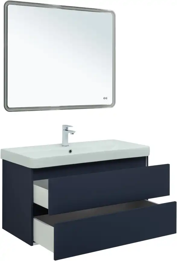 Тумба под раковину Aquanet Вега 2.0 100 маренго, подвесная, 337945 фото 8