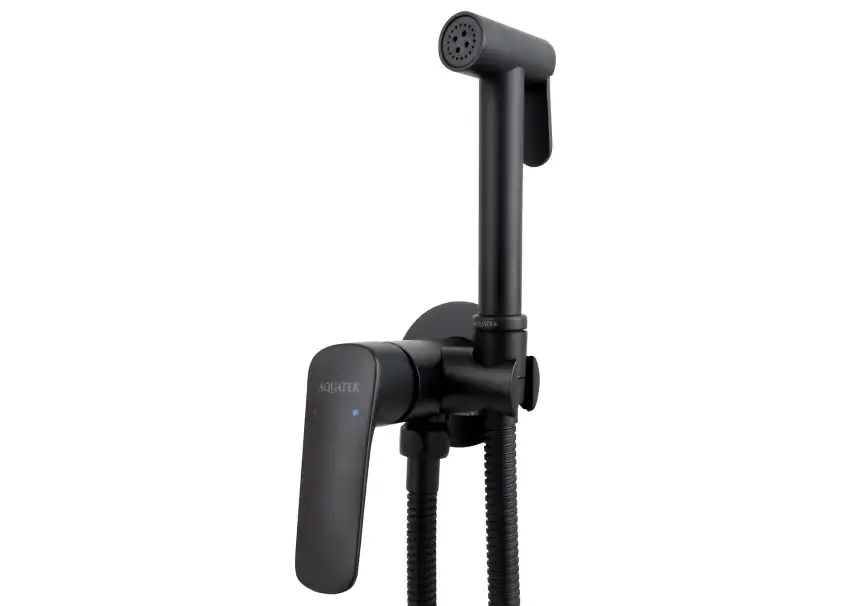 Смеситель с гигиеническим душем Aquatek Вега AQ1019MB, Черный матовый фото 2