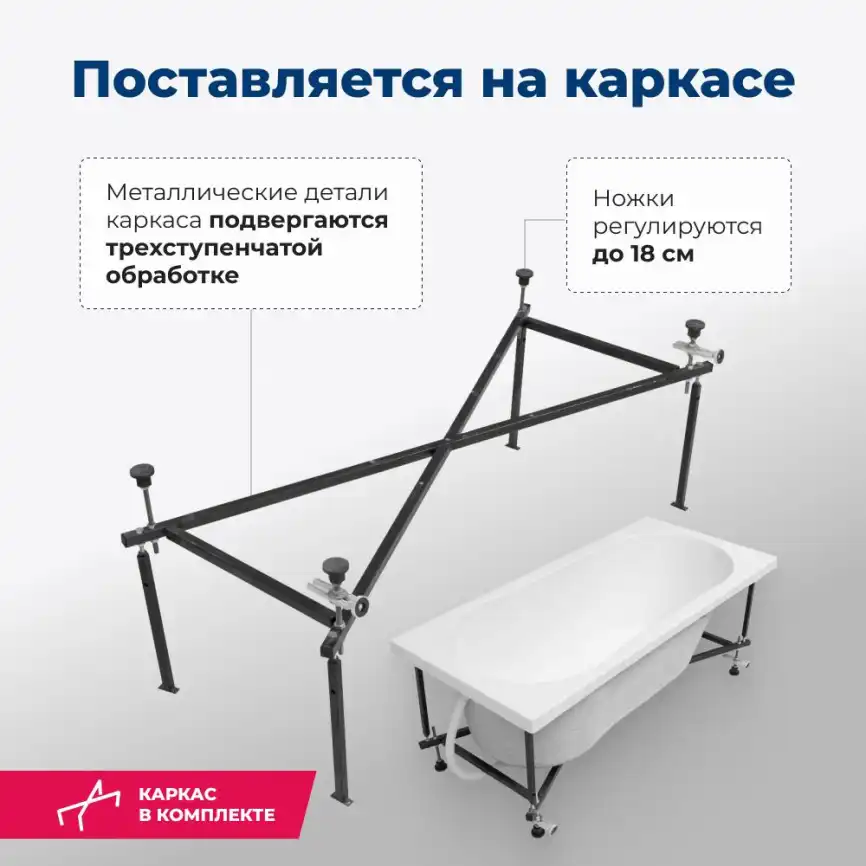 Акриловая ванна Aquanet Light 150x70, 243869 фото 7