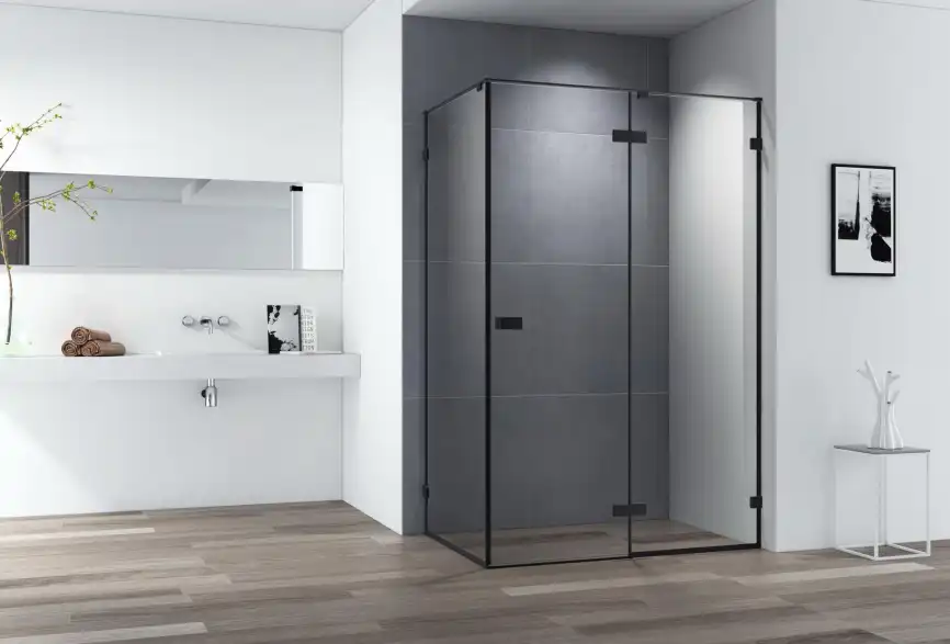 Душевой уголок CEZARES BELLAGIO-A-1-100-C-NERO профиль Черный стекло Прозрачное фото 1