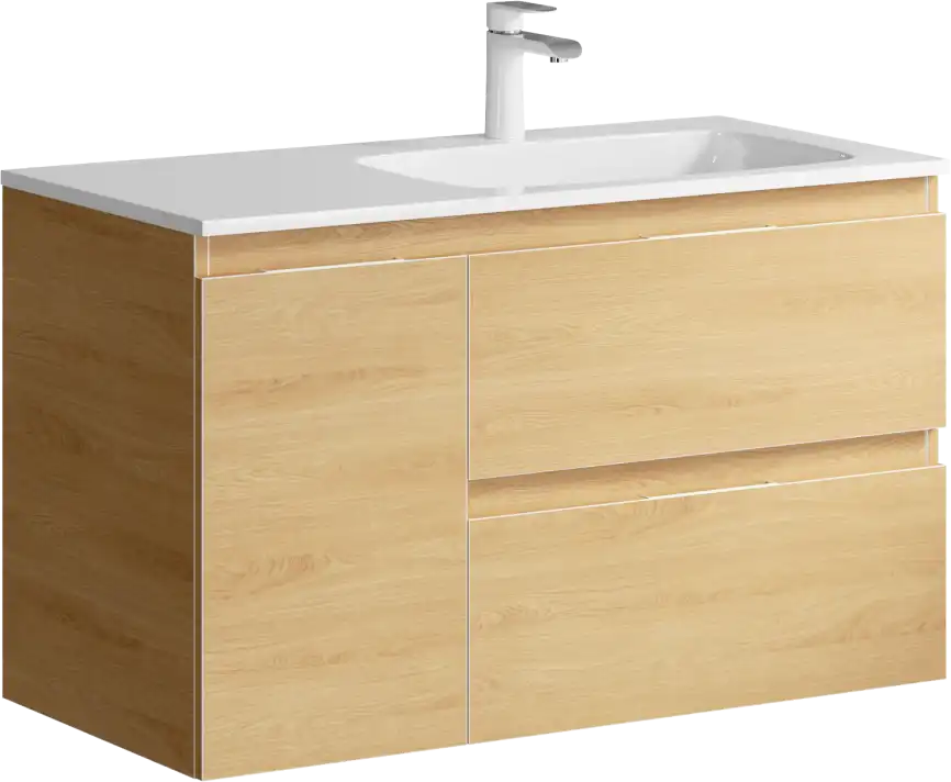 Тумба с раковиной подвесная Aqwella 5 Stars Accent 90 см, ACC0109RDZ, цвет Дуб золотой фото 1