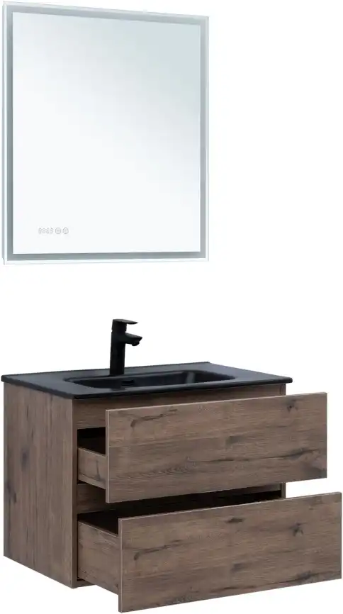 Тумба под раковину Aquanet Алвита New 70 2 ящика, дуб веллингтон табак 334185 фото 6